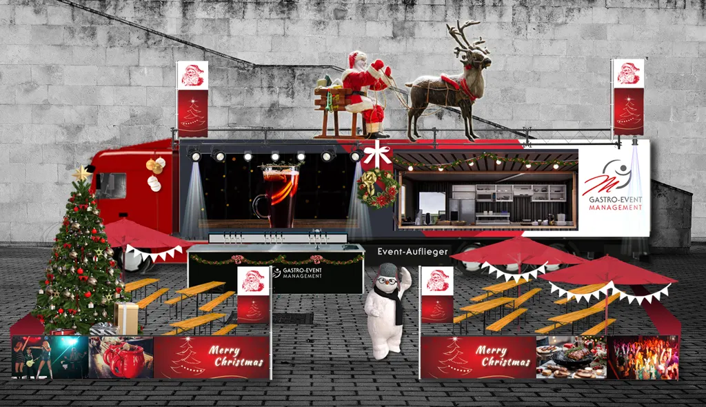 Beispiel-Branding des Gastro-Liners für eine Weihnachtsfeier